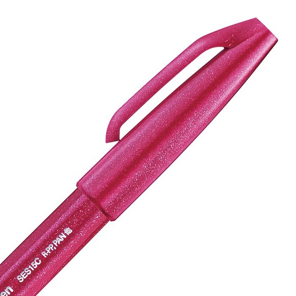 Pentel Fude Touch Art Sign Pen, Flexible Brush Tip Marker BURGUNDY Set of 3 Pens - Picture 4 of 12